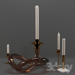 Other decorative objects - A set of candlesticks 