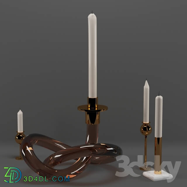 Other decorative objects - A set of candlesticks