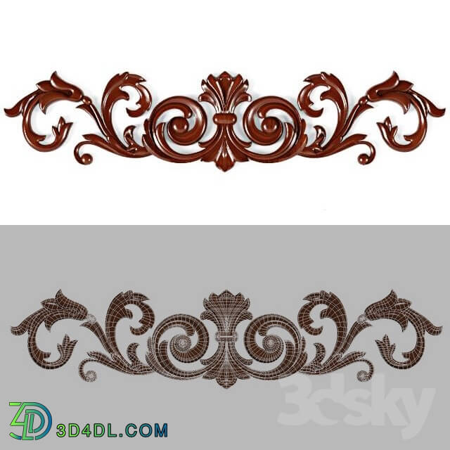 Decorative plaster - Carved wooden decoration