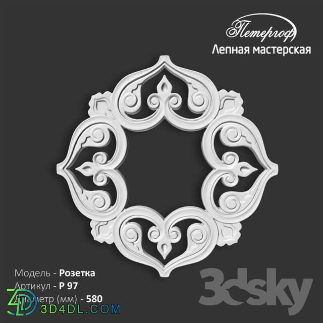 Decorative plaster - OM Rosette P97 Peterhof - stucco workshop