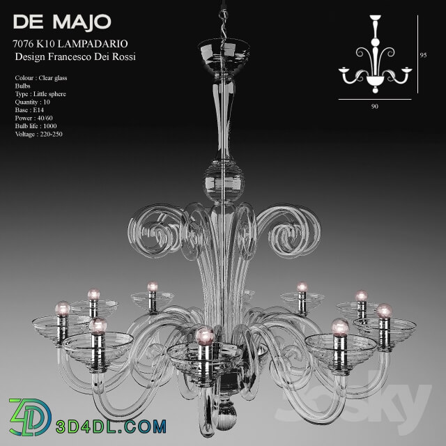 Ceiling light - De Majo 7076_ K10_ chandelier