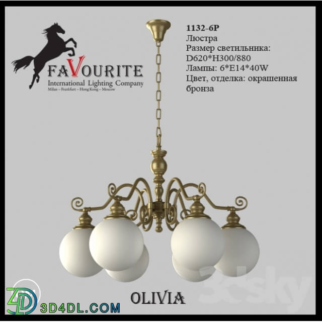 Ceiling light - Favourite 1132-6 p chandelier