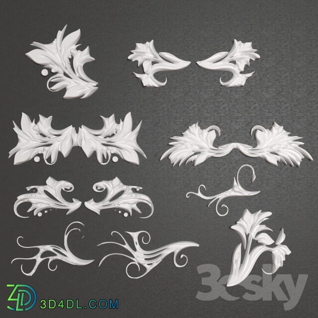 Decorative plaster - Decorative Ornament collect_09 piece