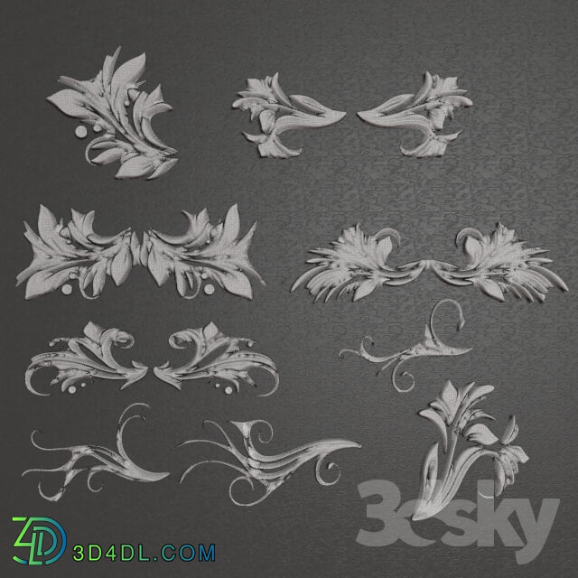 Decorative plaster - Decorative Ornament collect_09 piece