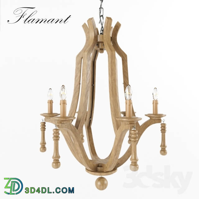 Ceiling light - FLAMANT CHANDELIER MARTELLO WOOD