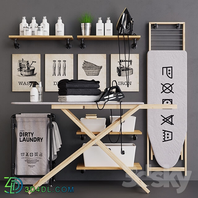 Bathroom accessories - Wooden Ironing Board Set