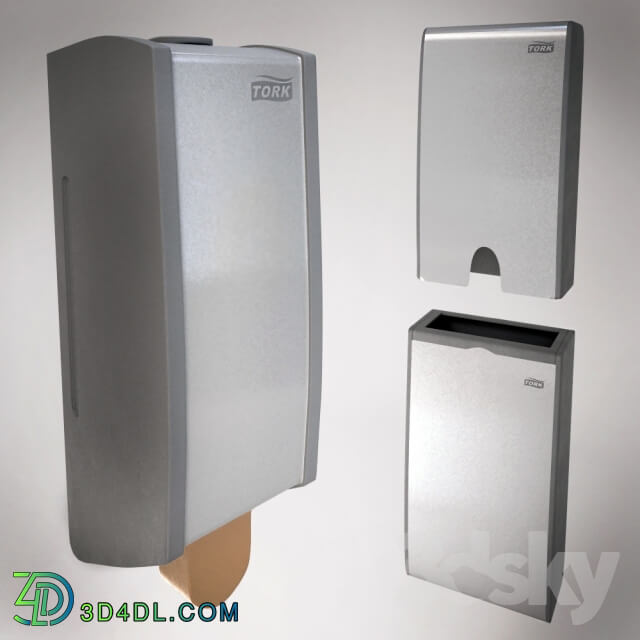 Bathroom accessories - Tork - Aluminium_ sheet dispenser towel dispenser for liquid soap_ trash