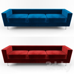 Sofa - Blue and Red Velvet Sofa 