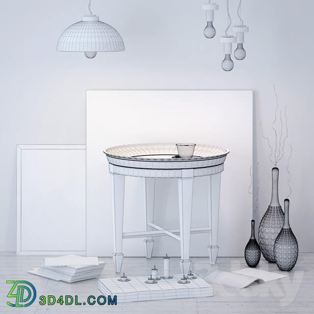 Decorative set - Luna End Table with decorative dial