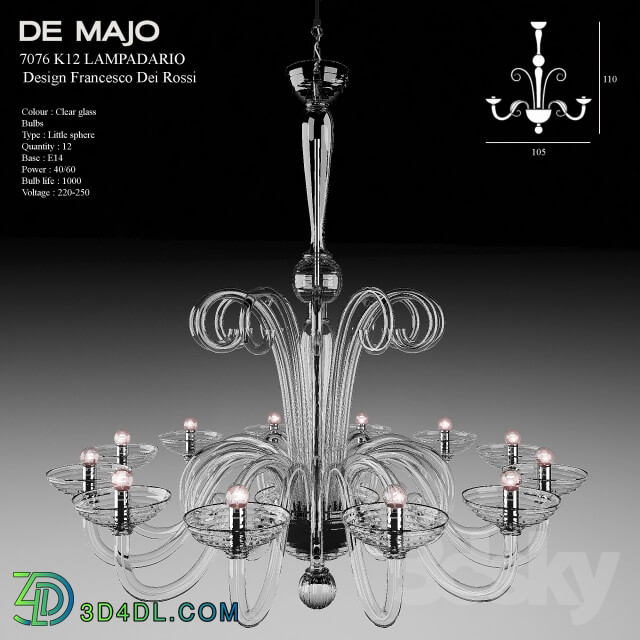 Ceiling light - De Majo 7076_ K12_ chandelier