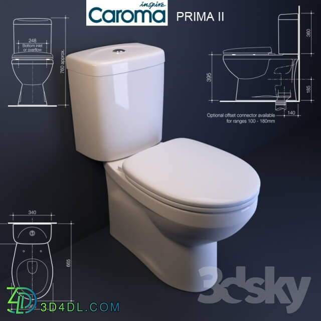 Toilet and Bidet - Caroma Prima II toilet