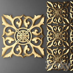 Decorative plaster - Rosette_ pattern_ carving. 