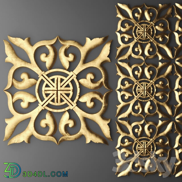 Decorative plaster - Rosette_ pattern_ carving.