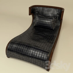 Other soft seating - Briarwood Finished Chaise Lounge_ Quilted Bentley Black Leather Upholstery 