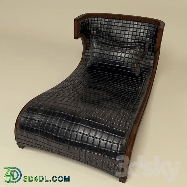 Other soft seating - Briarwood Finished Chaise Lounge_ Quilted Bentley Black Leather Upholstery