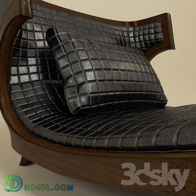Other soft seating - Briarwood Finished Chaise Lounge_ Quilted Bentley Black Leather Upholstery