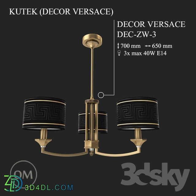 Ceiling light - KUTEK _DECOR_ DEC-ZW-3-VERSACE-A-BLACK