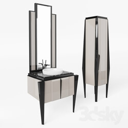 Bathroom furniture - Cupboard with mirror and a pencil case RAY MISTY DAWN 