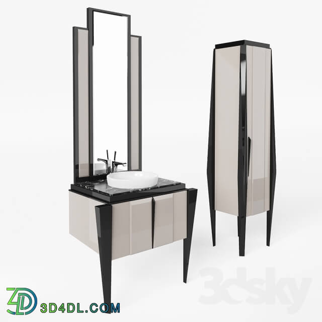 Bathroom furniture - Cupboard with mirror and a pencil case RAY MISTY DAWN