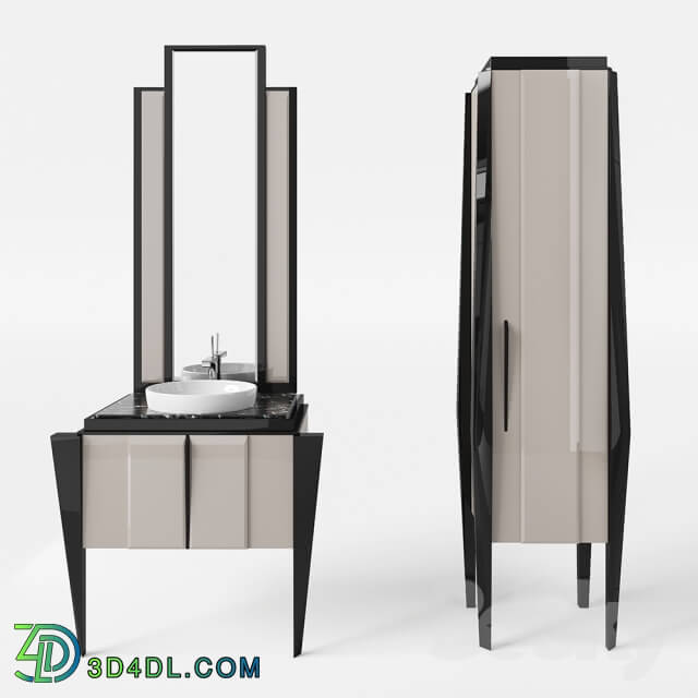 Bathroom furniture - Cupboard with mirror and a pencil case RAY MISTY DAWN
