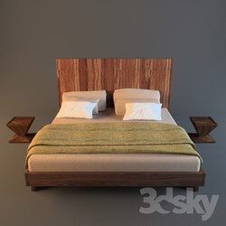 Bed - bed natura 5 _ bedside table Caramella by RIVA 1920 