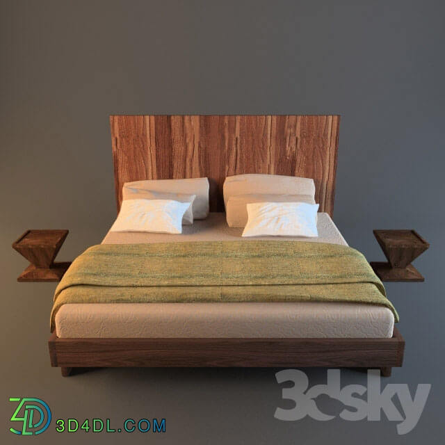 Bed - bed natura 5 _ bedside table Caramella by RIVA 1920