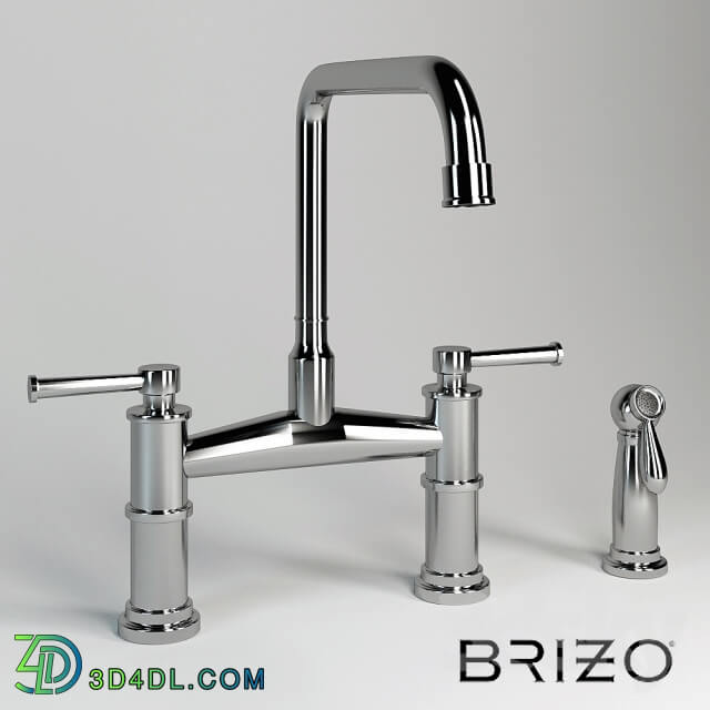 Faucet - ARTESSO TWO HANDLE BRIDGE KITCHEN FAUCET WITH SPRAY