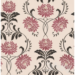 Wall covering - Graham Brown _ Petal Wallpaper_ Red Cream 