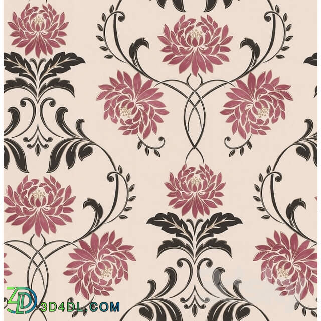 Wall covering - Graham Brown _ Petal Wallpaper_ Red Cream