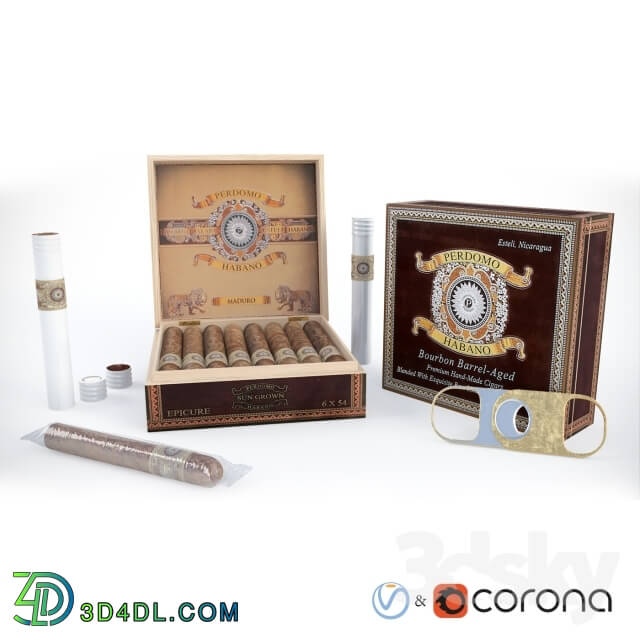 Other decorative objects - Cigar_box_Vray _ _amp_ _ Corona _ _ _ FBX_ _2012_