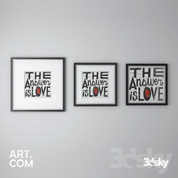 Frame - Art.com-THE ANSWER IS LOVE GRUNG SQUARE 