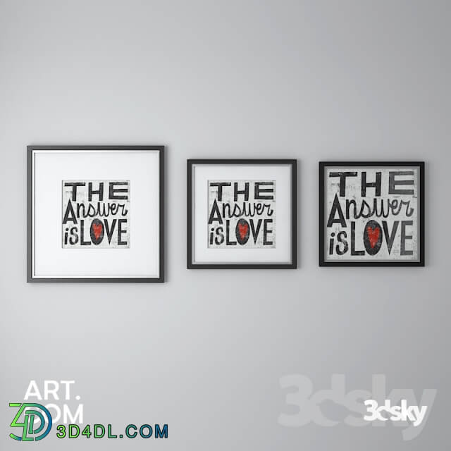 Frame - Art.com-THE ANSWER IS LOVE GRUNG SQUARE