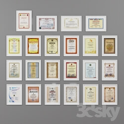 Frame - Diplomas and certificates in a frame 