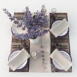 Tableware - Table setting with lavender 