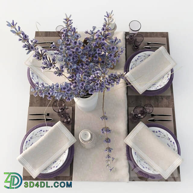 Tableware - Table setting with lavender