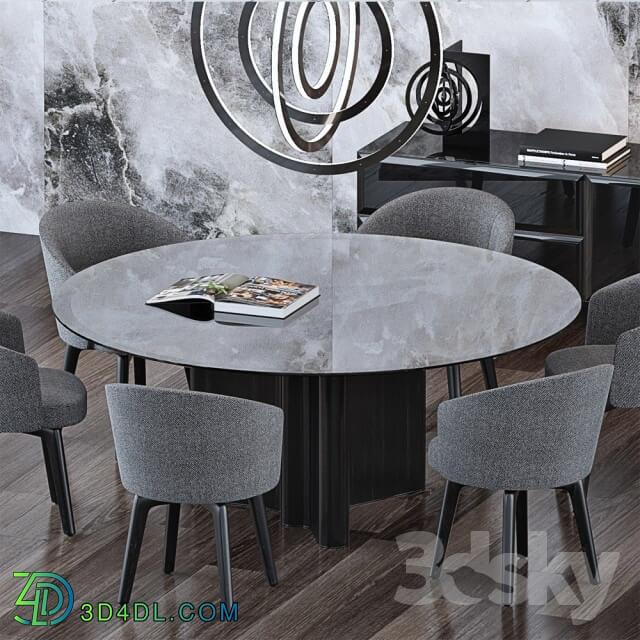 Table _ Chair - Minotti Set 4
