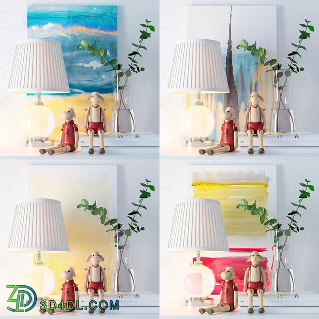 Decorative set - Lamp Eichholtz Octavia_ paintings Jan Ombre and decor