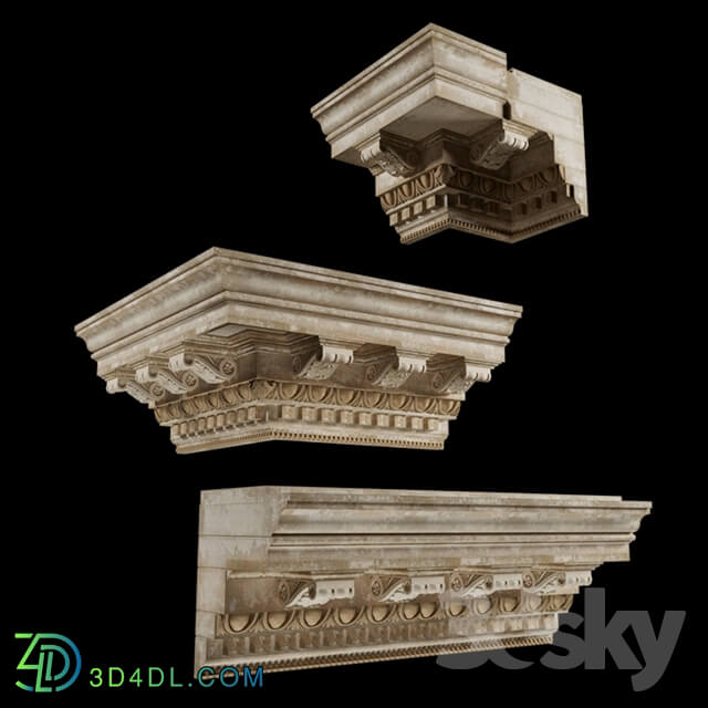 Decorative plaster - Classic curtain rod _3 types_