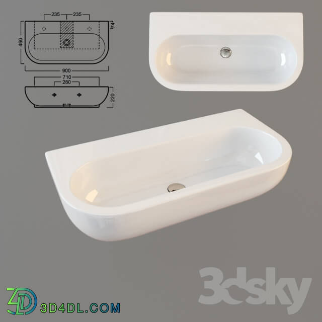 Wash basin - Hatria You _amp_ Me YOUK 90 cm