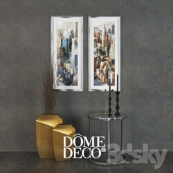 Decorative set - Dome Deco decor set_ a table with vases and paintings 