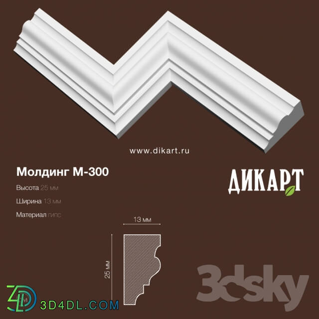 Decorative plaster - M-300 25x13mm