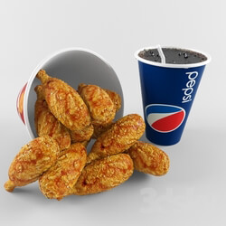 Food and drinks - fried chicken and pepsi 