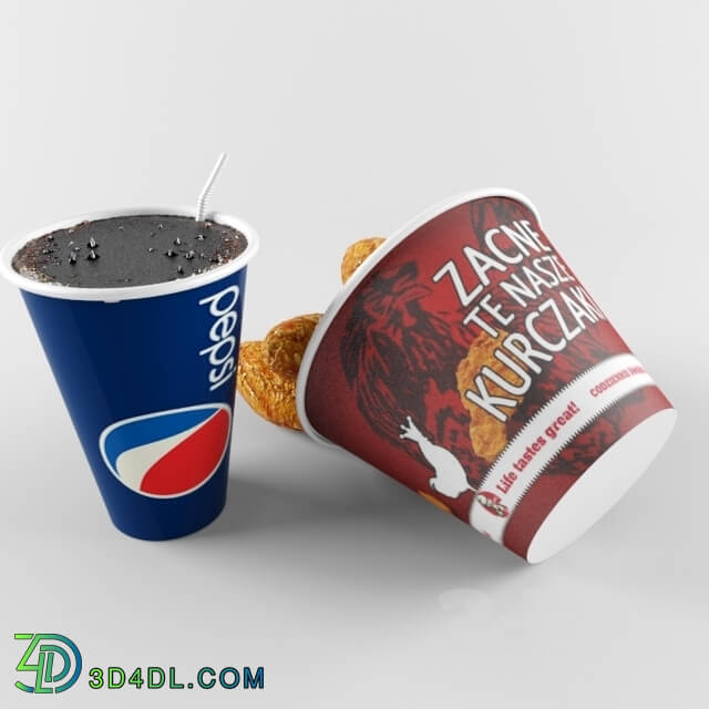 Food and drinks - fried chicken and pepsi