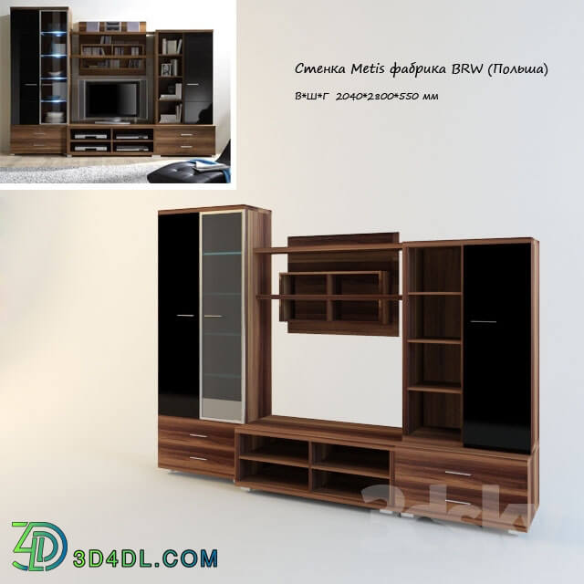 Wardrobe _ Display cabinets - the wall of the Metis BRW