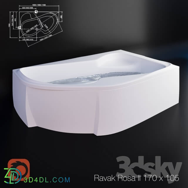 Bathtub - Bathtub Ravak Rosa II