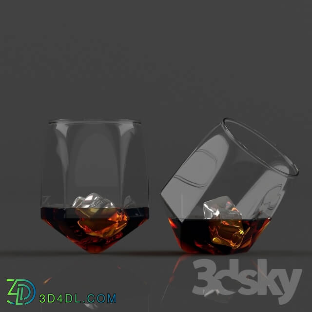 Food and drinks - Crystal tilting glasses