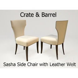 Chair - Crate_Barrel Sasha Side Chair with Leather Welt_quot_ 