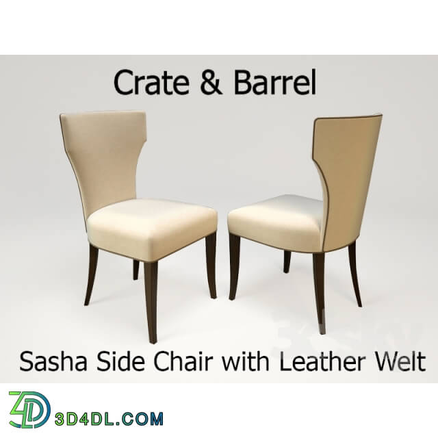 Chair - Crate_Barrel Sasha Side Chair with Leather Welt_quot_