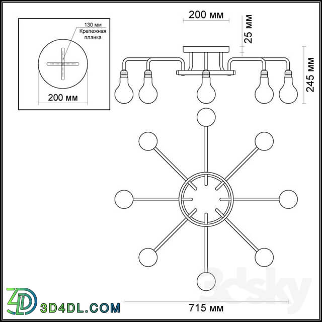 Ceiling light - Chandelier for ceiling ODEON LIGHT 3983 _ 9C ALONZO