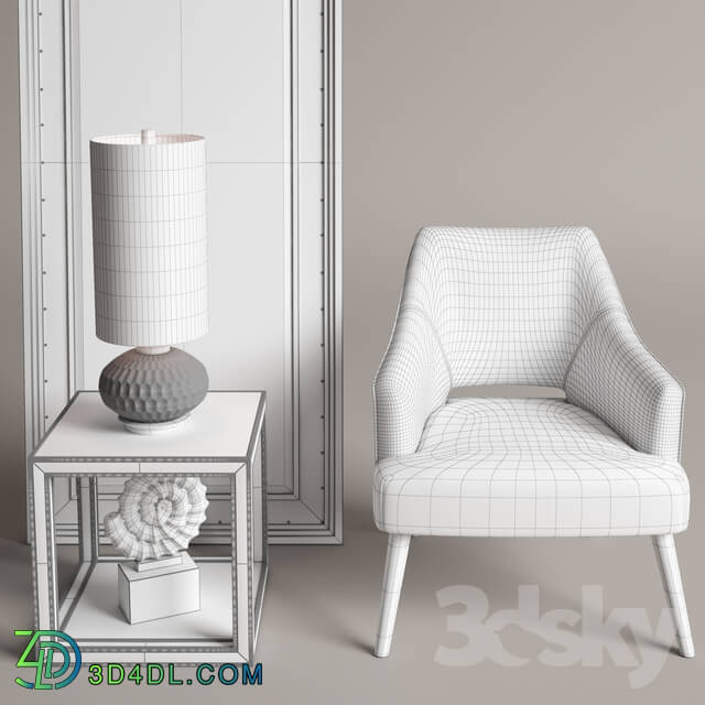 Decorative set - Uttermost Dree_ Accent Chair_ Barren_ Julie_ Accent Table